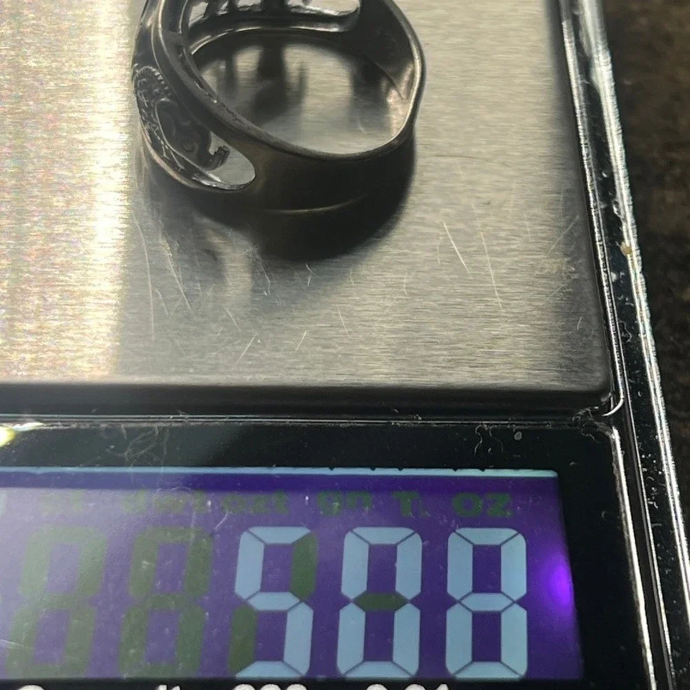 Vintage Sterling Silver Marcasite Ring Band Elephants NV Trunk Up 9 5g READ